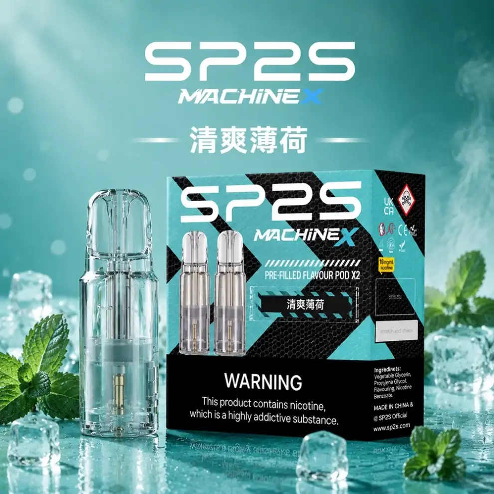 SP2S MAX煙彈-清爽薄荷口味 SP2S MAX煙彈【清爽薄荷】4ml×2顆裝・適配SP2S MAX主機:圖片 1